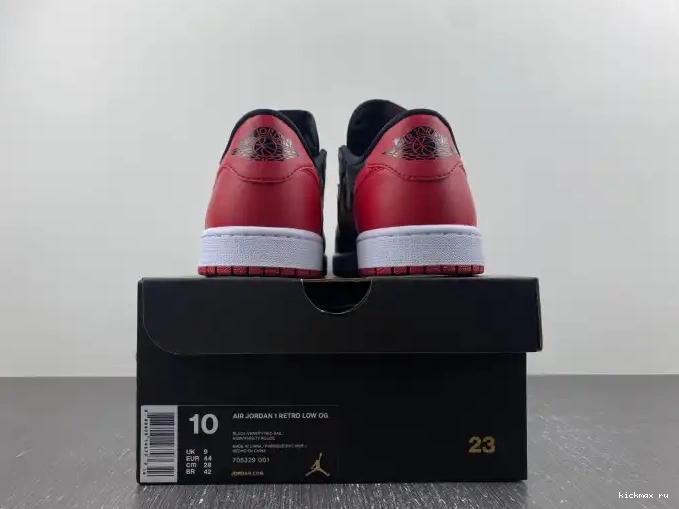 Rep Kickmax Air 1 Low 705329-001 Bred Retro Jordan 0412